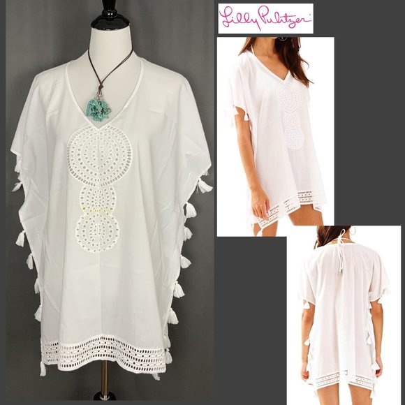 Lilly Pulitzer Other - Lilly Pulitzer Castilla White Cotton Cover-Up Tunic Sz S/M